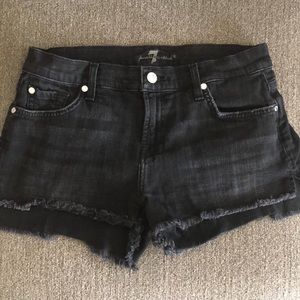 7 For All Mankind Black Denim Shorts